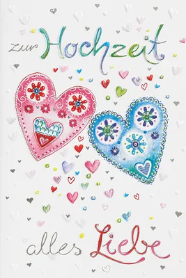 Produktbild von Hochzeit - 4 Styles – Glückwunschkarte im Format 11,5 x 17 cm mit