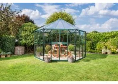 Produktbild von Vitavia Gewächshaus-Pavillon "Juno 9000" inkl. Stahlfundament smaragd grün 9,0 m² 3 mm ESG, 6 mm HKP