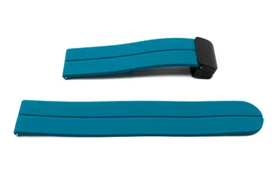Produktbild von SYSTEM-S Armband 20 mm aus Silikon mit Kippfaltschließe für Smartwatch in Blau