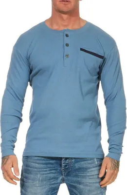 Immagine prodotto di Herren Basic Langarm Shirt Baumwolle; Blau S