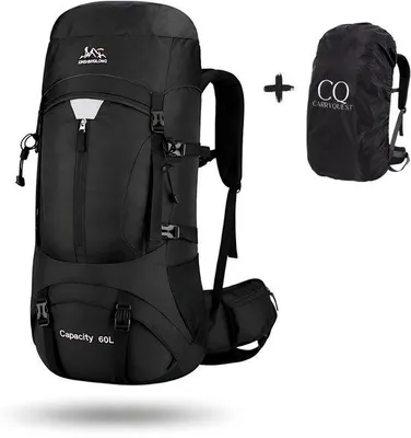 Produktbild von CarryQuest® - Kletterrucksack - wasserdicht 60L MOLLE-System Trinksystem schwarz