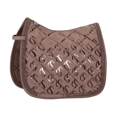 Produktbild von Eskadron Classic Sports Schabracke " GLOSSY JEWEL " mit edlen Steinchen Kordel Form - Dressur Farbe - deeptaupe