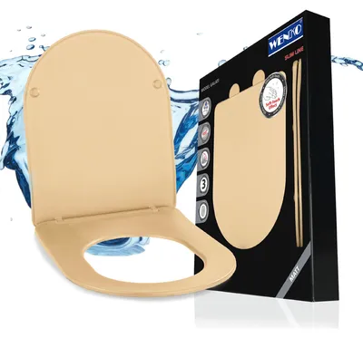 Produktbild von WENKO WC-Sitz Mod. Galati Beige matt, aus Duroplast, Soft-Touch-Effekt