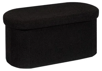 Image de Banc de rangement pliable - Noir - 76 x 38 x 38 cm - Pouf - Chambre, salon et entrée