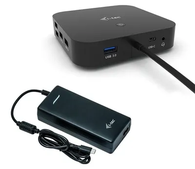 Image de I-TEC i-tec Station d'accueil USB-C à double affichage avec Power Delivery 100 W + Chargeur universel 100 W