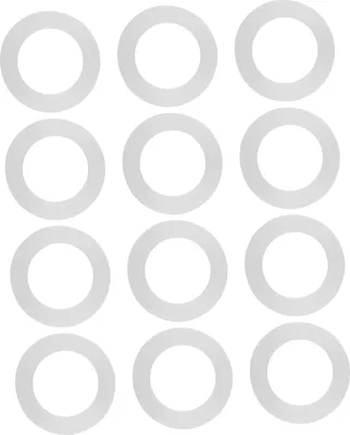Produktbild von 12 Stück flache, weiße Silikon-O-Ring-Dichtungsscheiben für Faltenbalgschläuche (1")