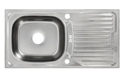 Produktbild von Edelstahl Einbauspüle 76 × 43,5 cm – Küchenspüle mit Abtropffläche inkl. Ablaufgarnitur