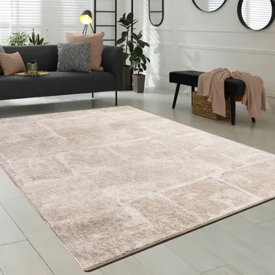 Produktbild von Teppich Wohnzimmer Kurzflor Modern Meliert Steinoptik Mauer Muster Braun Grösse 240x340 cm