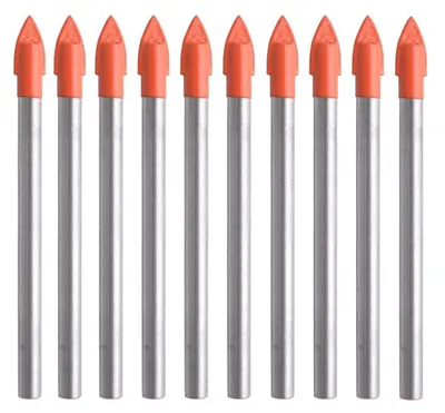 Bohrer-Set 10-tlg. 6 mm Hartmetall für Glas, Fliesen, Beton
