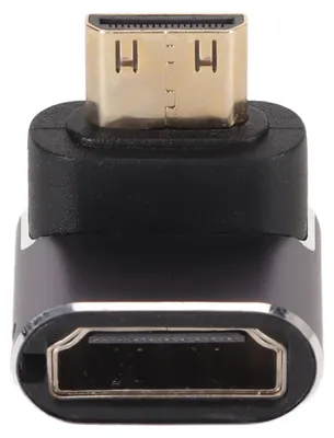 Obrázek produktu pro Mini HD–HD adaptér s úhlem 270 stupňů a LED osvětlením, podporující rozlišení 8K UHD, 2.1, Plug and Play, mini HD samec na HD samice, konvertor pro tablety