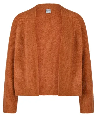 Produktbild von Rabe Strickjacke Alpaka-Mix Braun offen Perlfang-Strukturstrick locker geschnitten Größe 50