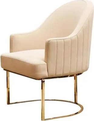 Obrázek produktu pro Esszimmerstühle Wohnzimmer luxuriöse Beige Stuhl mit Metall Modern