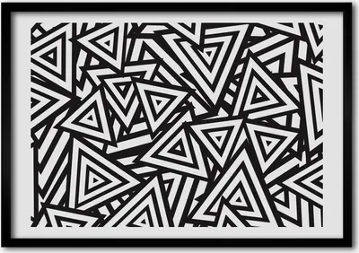 Produktbild von Bild - Bilder - Bilderrahmen - 70 cm x 50 cm - MDF-Rahmen, Wandkunst Dreiecke Hintergrund