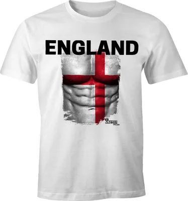 Produktbild von EM T-Shirt Herren Fußball England Flagge Fanshirt Waschbrettbauch MoonWorks® S