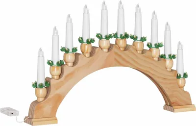 Obrázek produktu pro Vánoční svíčkový oblouk s 10 LED svíčkami Hnědá 47 x 5 x 29 cm