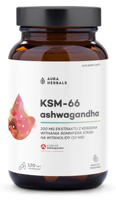 Obrázok produktu pre Aura Herbals doplnky stravy Ashwagandha Ksm 66 Korzeń 200 Mg, 4780