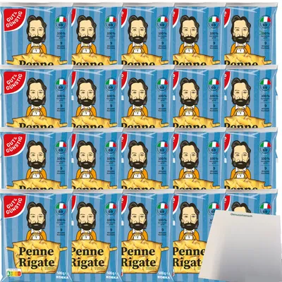 Produktbild von Gut & Günstig Nudeln Penne Rigate Pasta aus Italien VPE (20x500g Beutel) + usy Block