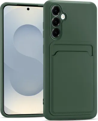 Produktbild von Handyhülle für Samsung Galaxy S25 FE Hülle Silikon Schutzhülle mit Kartenfach Slim Wallet Case, Grün
