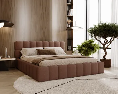 Produktbild von FURMEB24 Exklusives Polsterbett ALMOS 200x200 cm â Designbett mit Lattenrost â schmutziges Rosa (Coral 45)