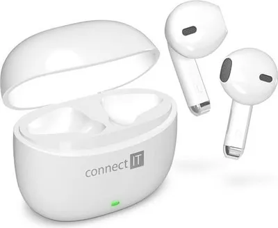 Image de CONNECT IT Casque intra-auriculaire True Wireless SonicBass avec microphone, BLANC