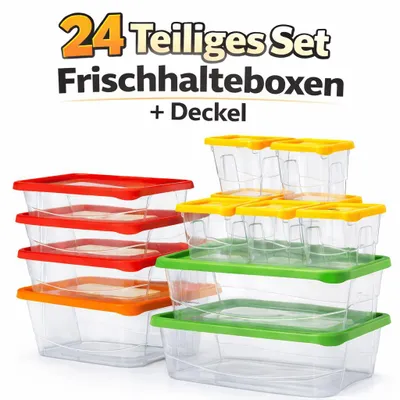 Produktbild von 24 Frischhaltedosen Aufbewahrungsbox Set Vorratsdose Meal Prep Boxen Behälter