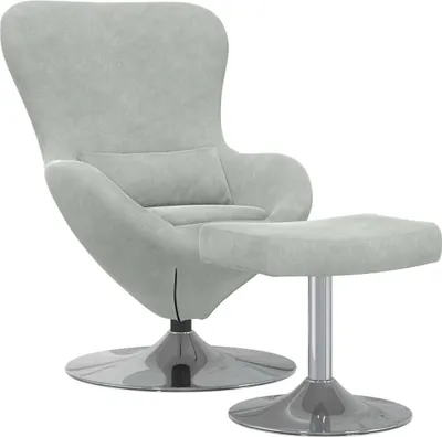 Image de vidaXL Fauteuil œuf avec repose-pieds Vert velours