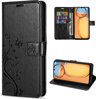 Produktbild von Hülle Xiaomi Redmi 13C /Poco C65, Handy Tasche Handyhülle Wallet Case Flip Cover Schwarz