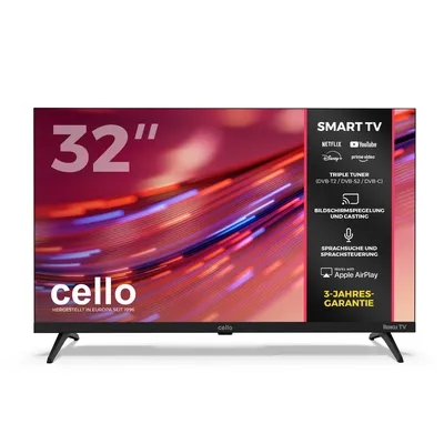 Produktbild von Cello 32" Roku C32RK Smart TV mit Sprachfernbedienung, WLAN, Triple-Tuner, CI+ Slot und Hotel Modus