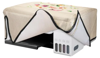 Produktbild von kwmobile Leinen Cover kompatibel mit Epson Eco Tank ET-2826 / 2800 Hülle - Tasche für Drucker - Staubschutzhülle Schutzhaube Schutzhülle - Altrosa