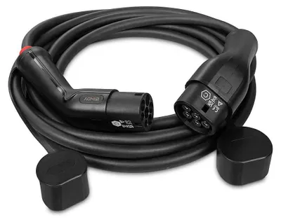 Produktbild von Lindy 30111, Schwarz, Typ 2, Typ 2, Schwarz, Abgewinkelt, Abgewinkelt