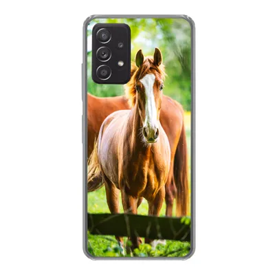 Produktbild von MuchoWow® Handyhülle Schutzhülle Hülle für Samsung Galaxy A33 5G Pferde - Licht - Wiese Silikon Softcase Handy Hülle - Kartenhalter
