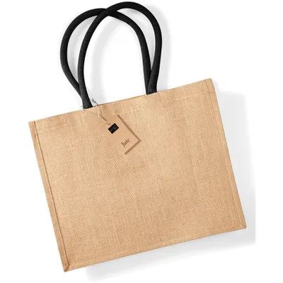 Immagine prodotto di Borsa per la spesa in iuta Westford Mill, 21 litri BC1542 (taglia unica) (naturale/nero)