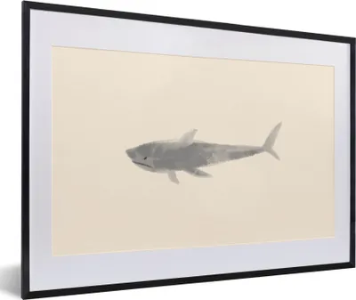 Produktbild von MuchoWow® MuchoWow® Gerahmtes Poster Fische - Meerestiere - Pastell - Aquarell 60x40 cm - Poster mit zchwarzem Bilderrahmen - Schlafzimmer - Plakat in Rahmen - Drucken