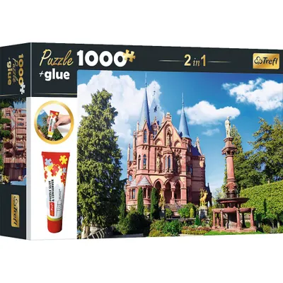 Zdjęcie produktu dla Zestaw puzzli TREFL 2w1 Zamek Drachenburg w Siebengebirge, Niemcy 1000 elementów z klejem
