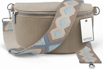 Produktbild von ARTVALL - Umhängetasche aus Cord, Klein mit verstellbarem Schultergurt, abnehmbares Taschenband, Crossbody Bag in Beige
