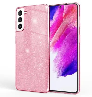 Immagine prodotto di NALIA Custodia Glitter robusta per Samsung Galaxy S21 FE, Custodia protettiva ibrida Glitter lucida Custodia in silicone rinforzata Rosa