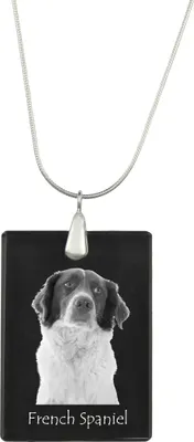 Image de Espagnol français - Pendentif en cristal avec chien, collier en argent avec photo, pendentif personnalisé de la marque Art-Dog
