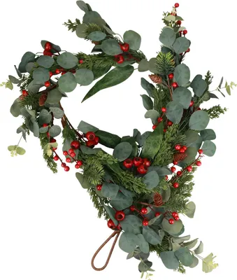Produktbild von Weihnachtsgirlande mit Tannenzweigen Eukalyptus und Beeren als Deko-Highlight