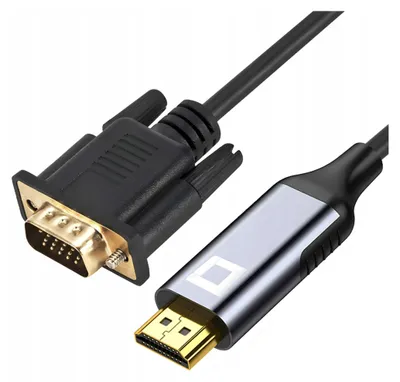 A VGA to HDMI adapter cable with connectors on both ends.