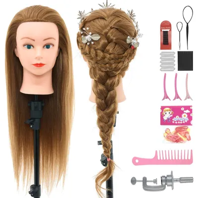 Produktbild von 28 Zoll Friseurkopf - Trainingskopf mit 60% Echthaar für Hairstyling