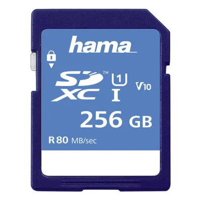 Obrázek produktu pro Hama 00123997, 256 GB, SDXC, Třída 10, UHS-I, 80 MB/s, Modrá