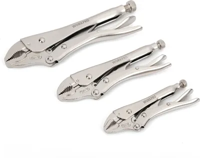 Produktbild von WORKPRO 3-teiliges CR-V-Kombinationszangen-Set, 5", 7" und 10" Zangen für präzise Handhabung und vielseitige Anwendungen