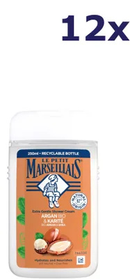 Produktbild von 12x Le Petit Marseillais Bio Argan & Karité 250ML douchegel
