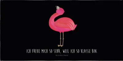 Produktbild von Mr. & Mrs. Panda Handtuch Flamingo Stolz - Schwarz - Geschenk, Rosa, frottee, Mama, Baumwollhandtuch, Flauschtuch, Freude, kleines, Schwester, Händehandtuch