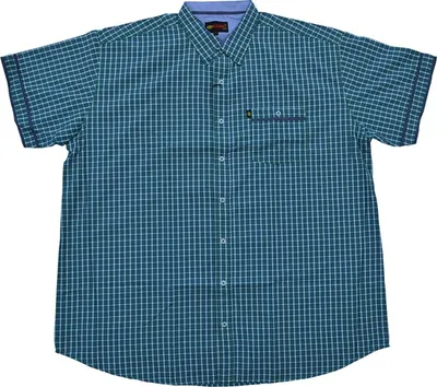 Produktbild von Übergrößen Kurzarm-Herrenhemd KAMRO Grün/Blau/Weiß kariert 7XL