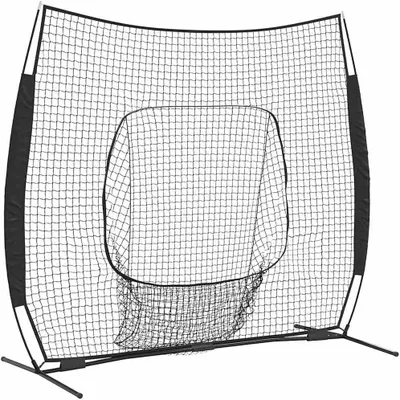 Obrázok produktu pre Čierna baseballová tréningová sieť z polyesteru, rozmer 250 x 106 x 209 cm, hmotnosť 6,19 kg