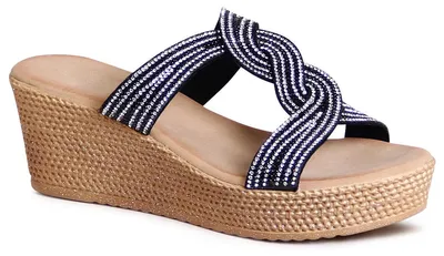 Produktbild von topschuhe24 2821 Damen Keilabsatz Sandalen Plateau Pantoletten, Farbe:Schwarz, Größe:40 EU