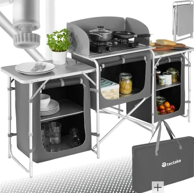Produktbild von Campingküche XXL mit 5 Fächern faltbar 172 x 52 x 104 cm