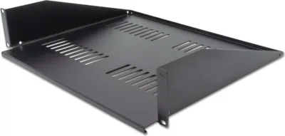 Zdjęcie produktu dla Półka XtendLan 400 mm, uniwersalna, 2U, nośność 45 kg, czarna
