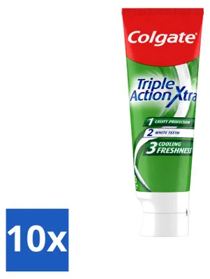 Produktbild von 10 x Colgate Triple Action Xtra Fresh Zahnpasta 75 ml - Vorteilspackung - 10 Stücke